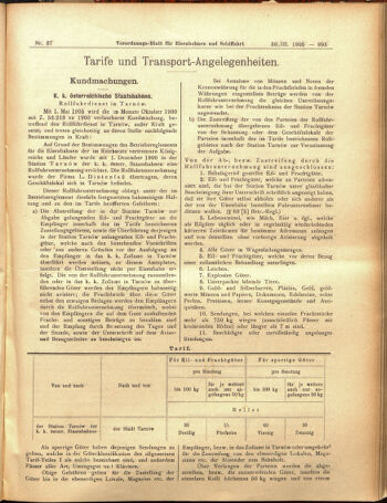 Verordnungs-Blatt für Eisenbahnen und Schiffahrt: Veröffentlichungen in Tarif- und Transport-Angelegenheiten 19050330 Seite: 9