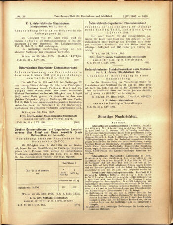 Verordnungs-Blatt für Eisenbahnen und Schiffahrt: Veröffentlichungen in Tarif- und Transport-Angelegenheiten 19050401 Seite: 21