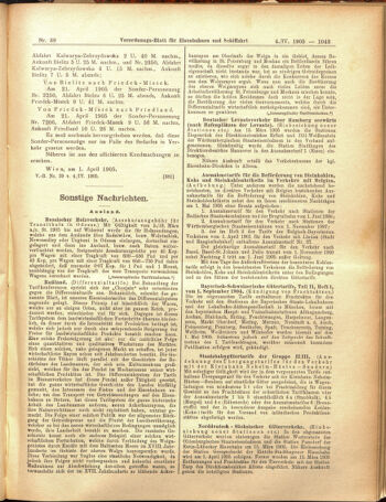 Verordnungs-Blatt für Eisenbahnen und Schiffahrt: Veröffentlichungen in Tarif- und Transport-Angelegenheiten 19050404 Seite: 11