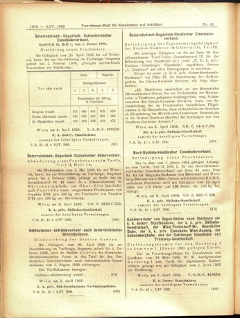 Verordnungs-Blatt für Eisenbahnen und Schiffahrt: Veröffentlichungen in Tarif- und Transport-Angelegenheiten 19050408 Seite: 6