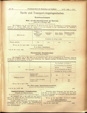 Verordnungs-Blatt für Eisenbahnen und Schiffahrt: Veröffentlichungen in Tarif- und Transport-Angelegenheiten 19050413 Seite: 13