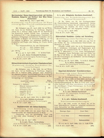 Verordnungs-Blatt für Eisenbahnen und Schiffahrt: Veröffentlichungen in Tarif- und Transport-Angelegenheiten 19050413 Seite: 14