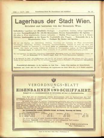 Verordnungs-Blatt für Eisenbahnen und Schiffahrt: Veröffentlichungen in Tarif- und Transport-Angelegenheiten 19050413 Seite: 20