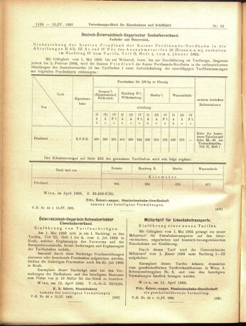 Verordnungs-Blatt für Eisenbahnen und Schiffahrt: Veröffentlichungen in Tarif- und Transport-Angelegenheiten 19050415 Seite: 10