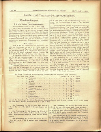 Verordnungs-Blatt für Eisenbahnen und Schiffahrt: Veröffentlichungen in Tarif- und Transport-Angelegenheiten 19050415 Seite: 5