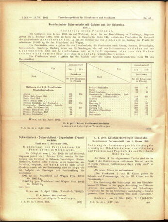 Verordnungs-Blatt für Eisenbahnen und Schiffahrt: Veröffentlichungen in Tarif- und Transport-Angelegenheiten 19050418 Seite: 8