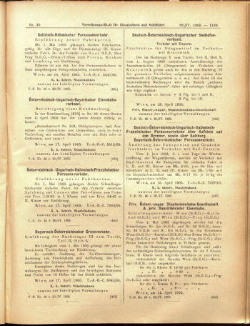 Verordnungs-Blatt für Eisenbahnen und Schiffahrt: Veröffentlichungen in Tarif- und Transport-Angelegenheiten 19050420 Seite: 13