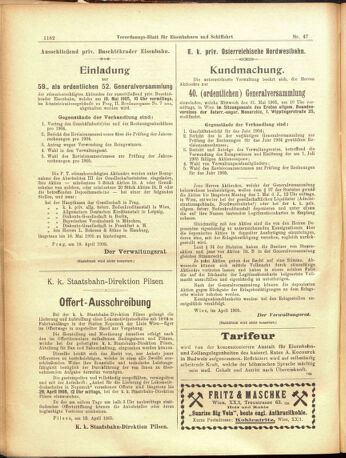 Verordnungs-Blatt für Eisenbahnen und Schiffahrt: Veröffentlichungen in Tarif- und Transport-Angelegenheiten 19050422 Seite: 6