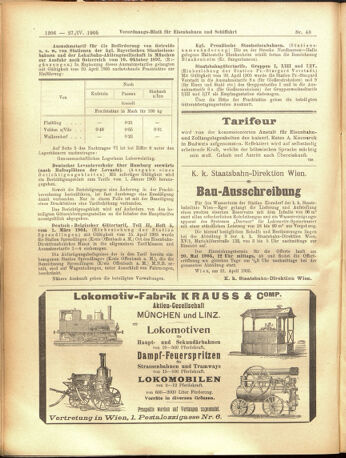 Verordnungs-Blatt für Eisenbahnen und Schiffahrt: Veröffentlichungen in Tarif- und Transport-Angelegenheiten 19050427 Seite: 14