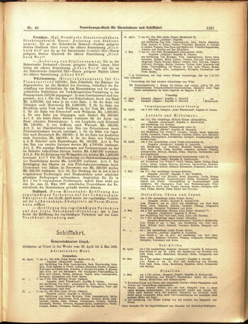 Verordnungs-Blatt für Eisenbahnen und Schiffahrt: Veröffentlichungen in Tarif- und Transport-Angelegenheiten 19050429 Seite: 5