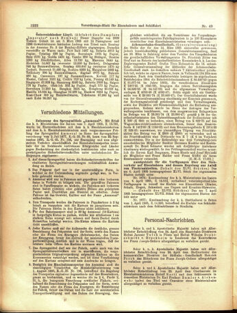 Verordnungs-Blatt für Eisenbahnen und Schiffahrt: Veröffentlichungen in Tarif- und Transport-Angelegenheiten 19050429 Seite: 6