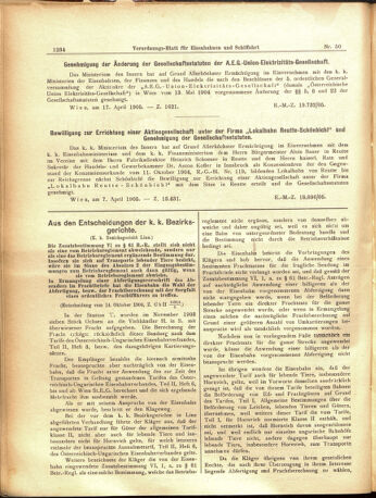 Verordnungs-Blatt für Eisenbahnen und Schiffahrt: Veröffentlichungen in Tarif- und Transport-Angelegenheiten 19050502 Seite: 2