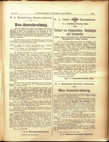 Verordnungs-Blatt für Eisenbahnen und Schiffahrt: Veröffentlichungen in Tarif- und Transport-Angelegenheiten 19050502 Seite: 7