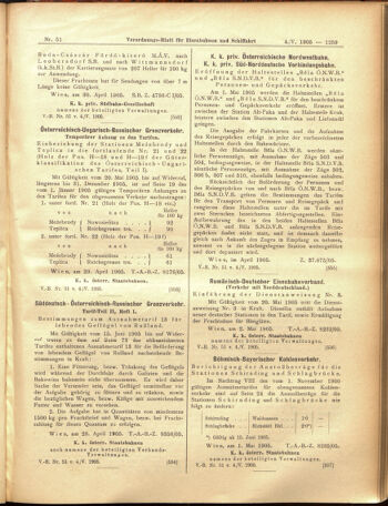 Verordnungs-Blatt für Eisenbahnen und Schiffahrt: Veröffentlichungen in Tarif- und Transport-Angelegenheiten 19050504 Seite: 11