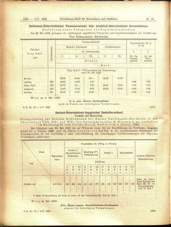 Verordnungs-Blatt für Eisenbahnen und Schiffahrt: Veröffentlichungen in Tarif- und Transport-Angelegenheiten 19050509 Seite: 8