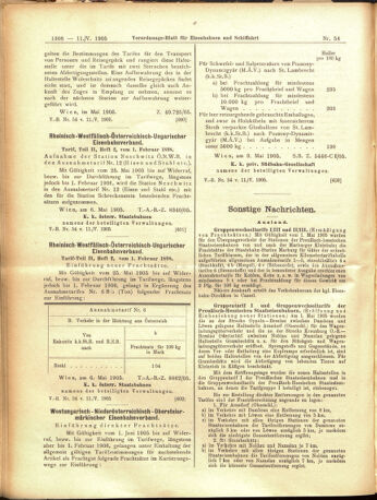 Verordnungs-Blatt für Eisenbahnen und Schiffahrt: Veröffentlichungen in Tarif- und Transport-Angelegenheiten 19050511 Seite: 12