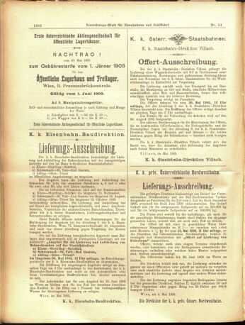 Verordnungs-Blatt für Eisenbahnen und Schiffahrt: Veröffentlichungen in Tarif- und Transport-Angelegenheiten 19050511 Seite: 6