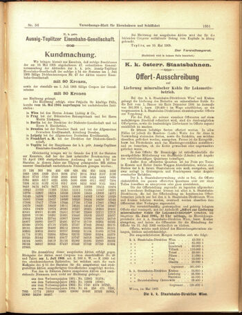 Verordnungs-Blatt für Eisenbahnen und Schiffahrt: Veröffentlichungen in Tarif- und Transport-Angelegenheiten 19050516 Seite: 11