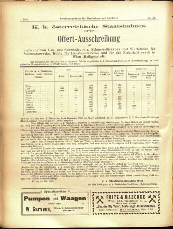 Verordnungs-Blatt für Eisenbahnen und Schiffahrt: Veröffentlichungen in Tarif- und Transport-Angelegenheiten 19050516 Seite: 12