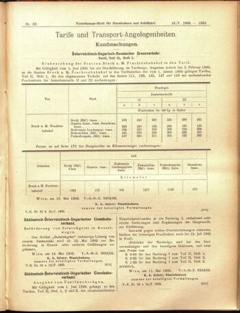 Verordnungs-Blatt für Eisenbahnen und Schiffahrt: Veröffentlichungen in Tarif- und Transport-Angelegenheiten 19050516 Seite: 13