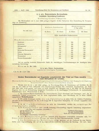 Verordnungs-Blatt für Eisenbahnen und Schiffahrt: Veröffentlichungen in Tarif- und Transport-Angelegenheiten 19050516 Seite: 14