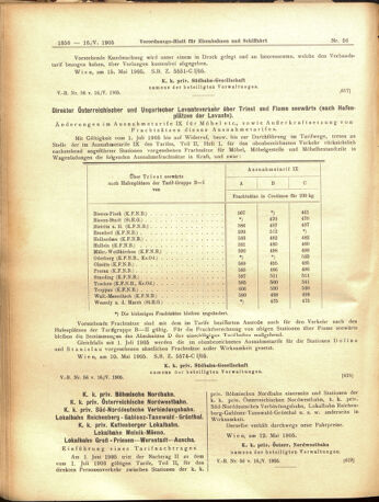 Verordnungs-Blatt für Eisenbahnen und Schiffahrt: Veröffentlichungen in Tarif- und Transport-Angelegenheiten 19050516 Seite: 16