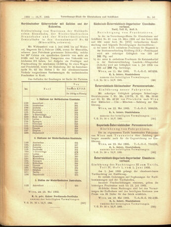 Verordnungs-Blatt für Eisenbahnen und Schiffahrt: Veröffentlichungen in Tarif- und Transport-Angelegenheiten 19050516 Seite: 20