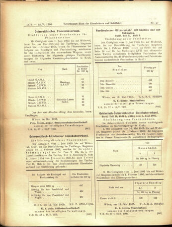 Verordnungs-Blatt für Eisenbahnen und Schiffahrt: Veröffentlichungen in Tarif- und Transport-Angelegenheiten 19050518 Seite: 10