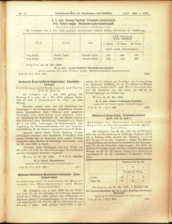 Verordnungs-Blatt für Eisenbahnen und Schiffahrt: Veröffentlichungen in Tarif- und Transport-Angelegenheiten 19050518 Seite: 11