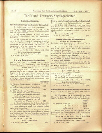 Verordnungs-Blatt für Eisenbahnen und Schiffahrt: Veröffentlichungen in Tarif- und Transport-Angelegenheiten 19050520 Seite: 9