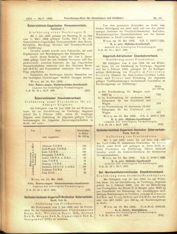 Verordnungs-Blatt für Eisenbahnen und Schiffahrt: Veröffentlichungen in Tarif- und Transport-Angelegenheiten 19050523 Seite: 6