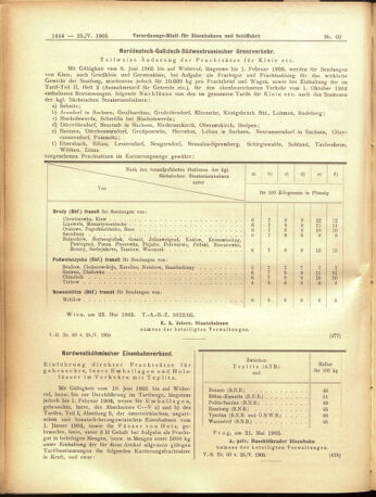 Verordnungs-Blatt für Eisenbahnen und Schiffahrt: Veröffentlichungen in Tarif- und Transport-Angelegenheiten 19050525 Seite: 8