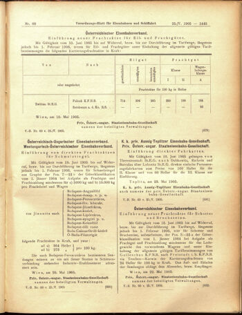 Verordnungs-Blatt für Eisenbahnen und Schiffahrt: Veröffentlichungen in Tarif- und Transport-Angelegenheiten 19050525 Seite: 9