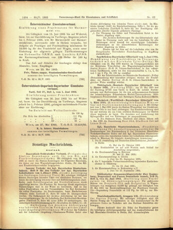 Verordnungs-Blatt für Eisenbahnen und Schiffahrt: Veröffentlichungen in Tarif- und Transport-Angelegenheiten 19050530 Seite: 10