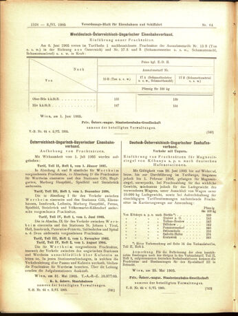 Verordnungs-Blatt für Eisenbahnen und Schiffahrt: Veröffentlichungen in Tarif- und Transport-Angelegenheiten 19050603 Seite: 12