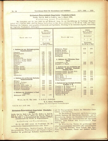 Verordnungs-Blatt für Eisenbahnen und Schiffahrt: Veröffentlichungen in Tarif- und Transport-Angelegenheiten 19050603 Seite: 13