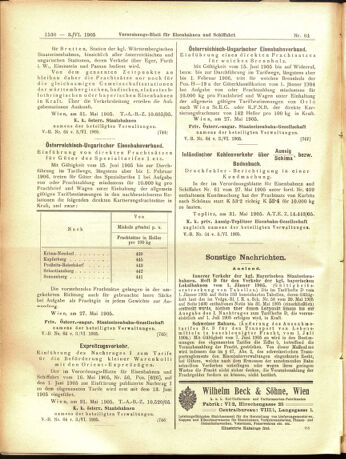 Verordnungs-Blatt für Eisenbahnen und Schiffahrt: Veröffentlichungen in Tarif- und Transport-Angelegenheiten 19050603 Seite: 14