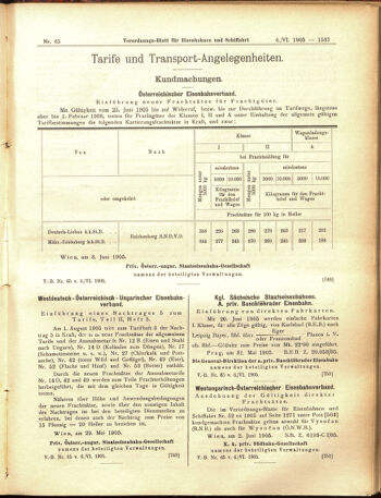 Verordnungs-Blatt für Eisenbahnen und Schiffahrt: Veröffentlichungen in Tarif- und Transport-Angelegenheiten 19050606 Seite: 5