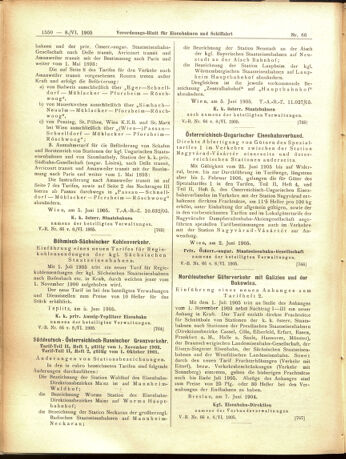 Verordnungs-Blatt für Eisenbahnen und Schiffahrt: Veröffentlichungen in Tarif- und Transport-Angelegenheiten 19050608 Seite: 6