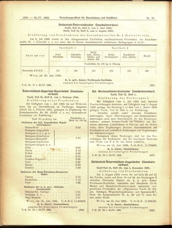 Verordnungs-Blatt für Eisenbahnen und Schiffahrt: Veröffentlichungen in Tarif- und Transport-Angelegenheiten 19050620 Seite: 8