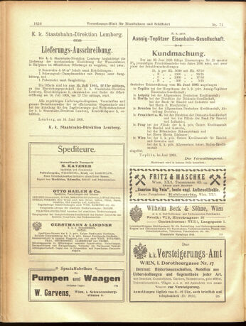 Verordnungs-Blatt für Eisenbahnen und Schiffahrt: Veröffentlichungen in Tarif- und Transport-Angelegenheiten 19050622 Seite: 8