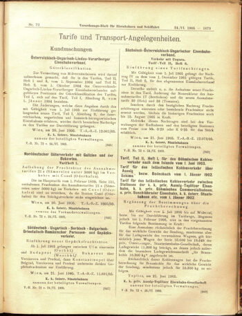 Verordnungs-Blatt für Eisenbahnen und Schiffahrt: Veröffentlichungen in Tarif- und Transport-Angelegenheiten 19050624 Seite: 9