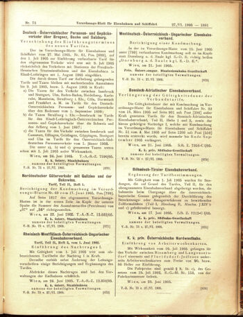 Verordnungs-Blatt für Eisenbahnen und Schiffahrt: Veröffentlichungen in Tarif- und Transport-Angelegenheiten 19050627 Seite: 11