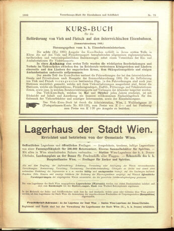 Verordnungs-Blatt für Eisenbahnen und Schiffahrt: Veröffentlichungen in Tarif- und Transport-Angelegenheiten 19050627 Seite: 8