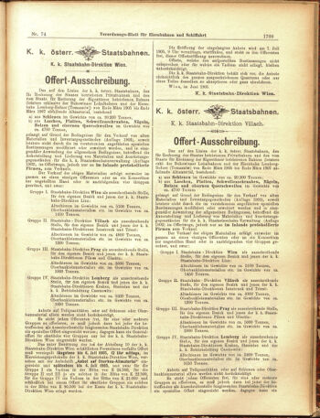 Verordnungs-Blatt für Eisenbahnen und Schiffahrt: Veröffentlichungen in Tarif- und Transport-Angelegenheiten 19050629 Seite: 5