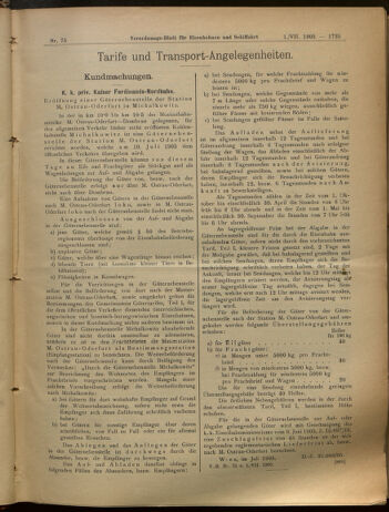 Verordnungs-Blatt für Eisenbahnen und Schiffahrt: Veröffentlichungen in Tarif- und Transport-Angelegenheiten 19050701 Seite: 5