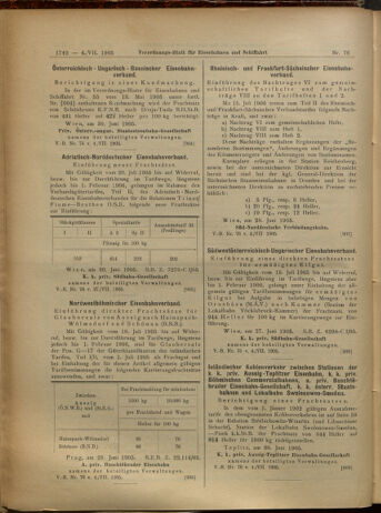 Verordnungs-Blatt für Eisenbahnen und Schiffahrt: Veröffentlichungen in Tarif- und Transport-Angelegenheiten 19050704 Seite: 10