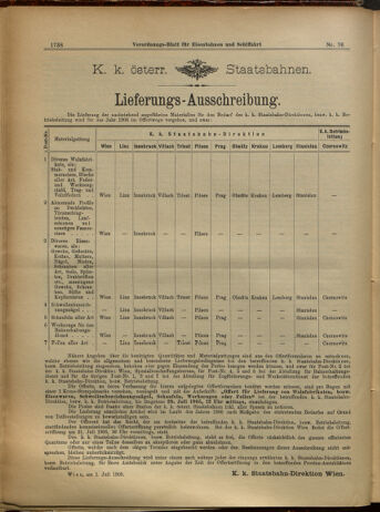 Verordnungs-Blatt für Eisenbahnen und Schiffahrt: Veröffentlichungen in Tarif- und Transport-Angelegenheiten 19050704 Seite: 6