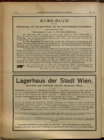 Verordnungs-Blatt für Eisenbahnen und Schiffahrt: Veröffentlichungen in Tarif- und Transport-Angelegenheiten 19050704 Seite: 8