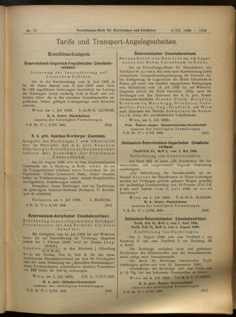 Verordnungs-Blatt für Eisenbahnen und Schiffahrt: Veröffentlichungen in Tarif- und Transport-Angelegenheiten 19050706 Seite: 7